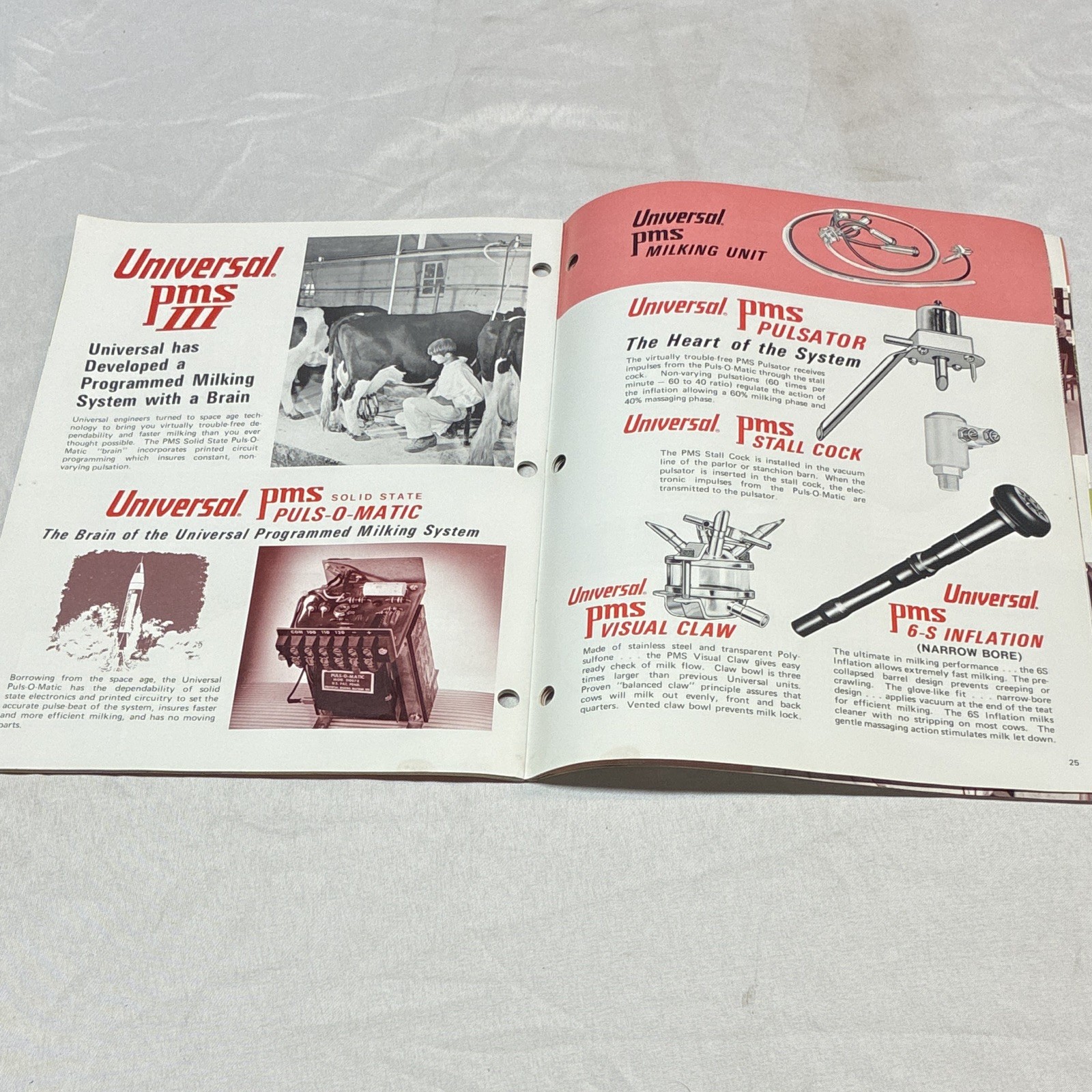 Universal PMS III Pipeline Milking System 1972 Advertising Brochure