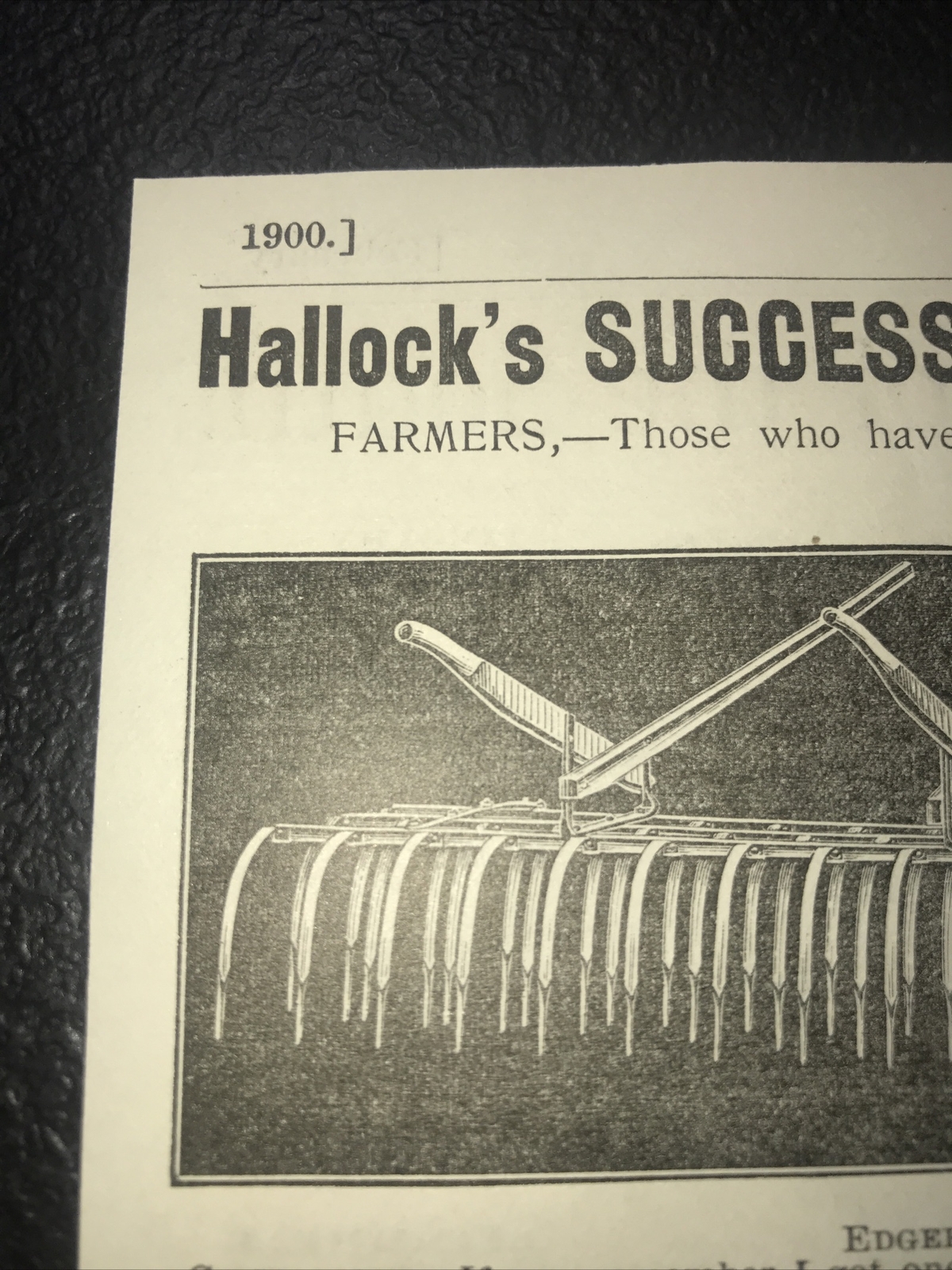 1900 Hallock & Sons Success Cultivator Farm Advertising – Richmond – Virginia