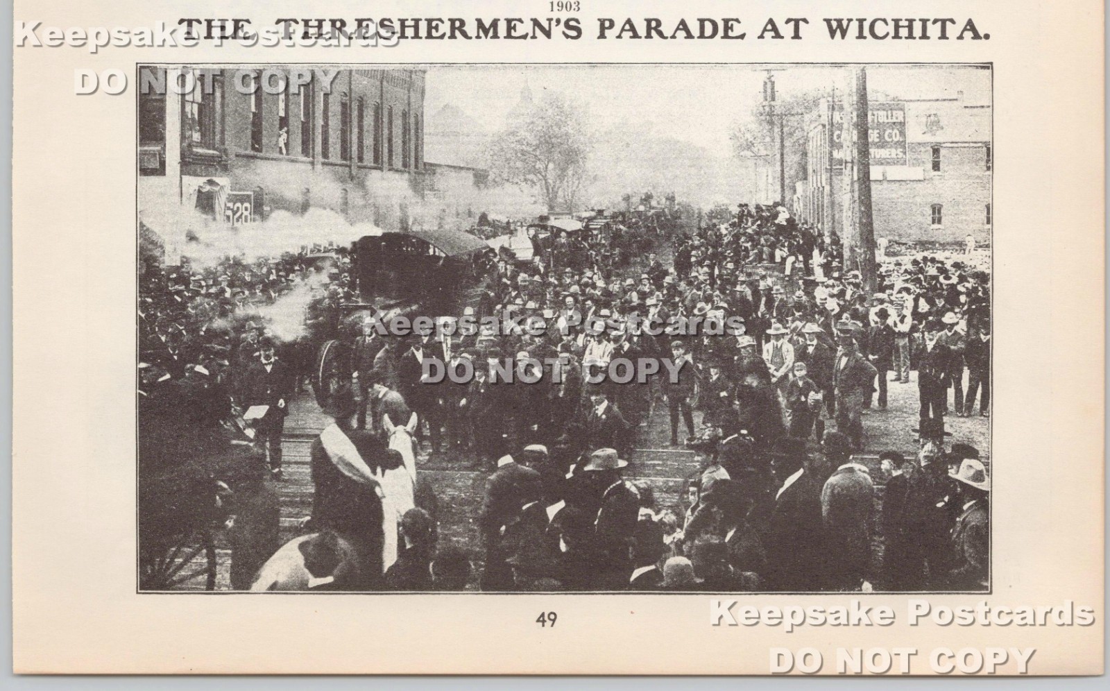 Robinson & Co. Steam Engine & Threshermen&rsquo;s Parade Wichita KS 1903 Farm Print Ad