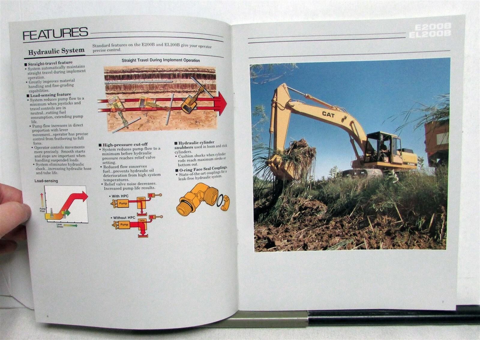 1989 Caterpillar E200B EL2000B Excavator Construction Specs Sales Brochure