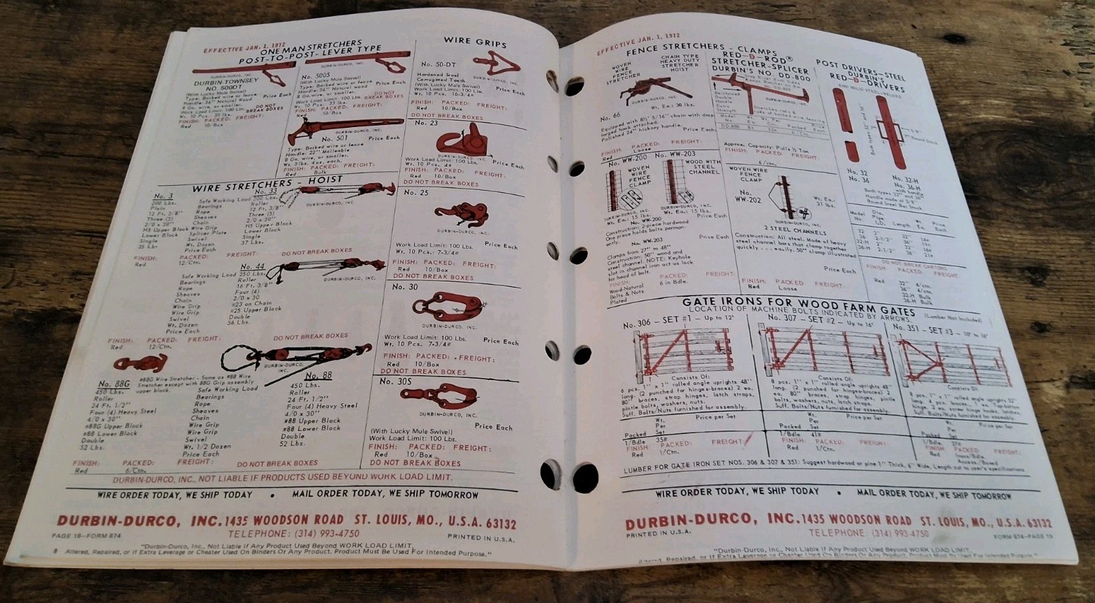 Durbin Durco Inc Load Binders General Catalog No. 75 Specifications