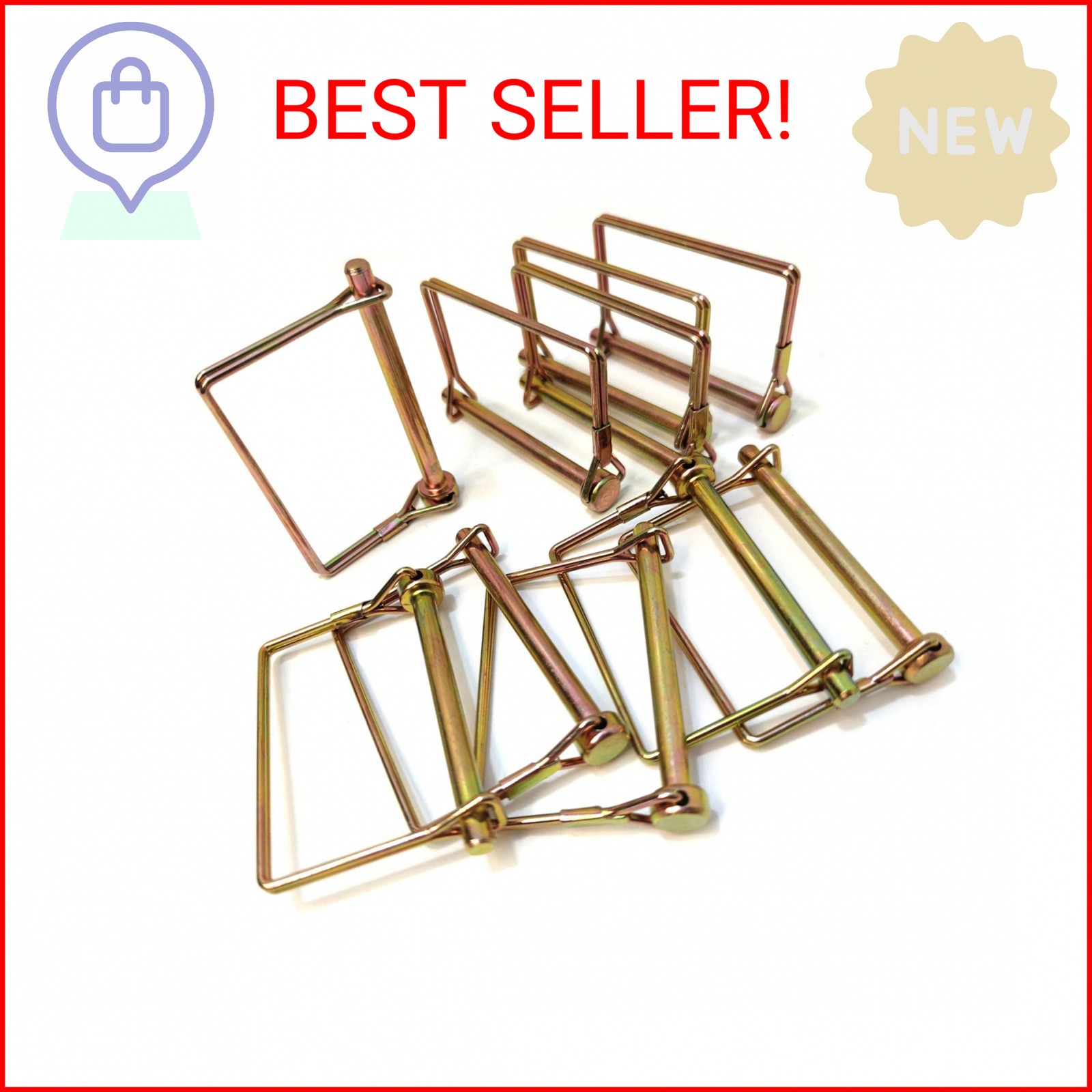 10 Pieces 1/4 Inch Wire Lock Pin, Trailer Coupler Pin,Hitch pin ,Heavy Duty Safe