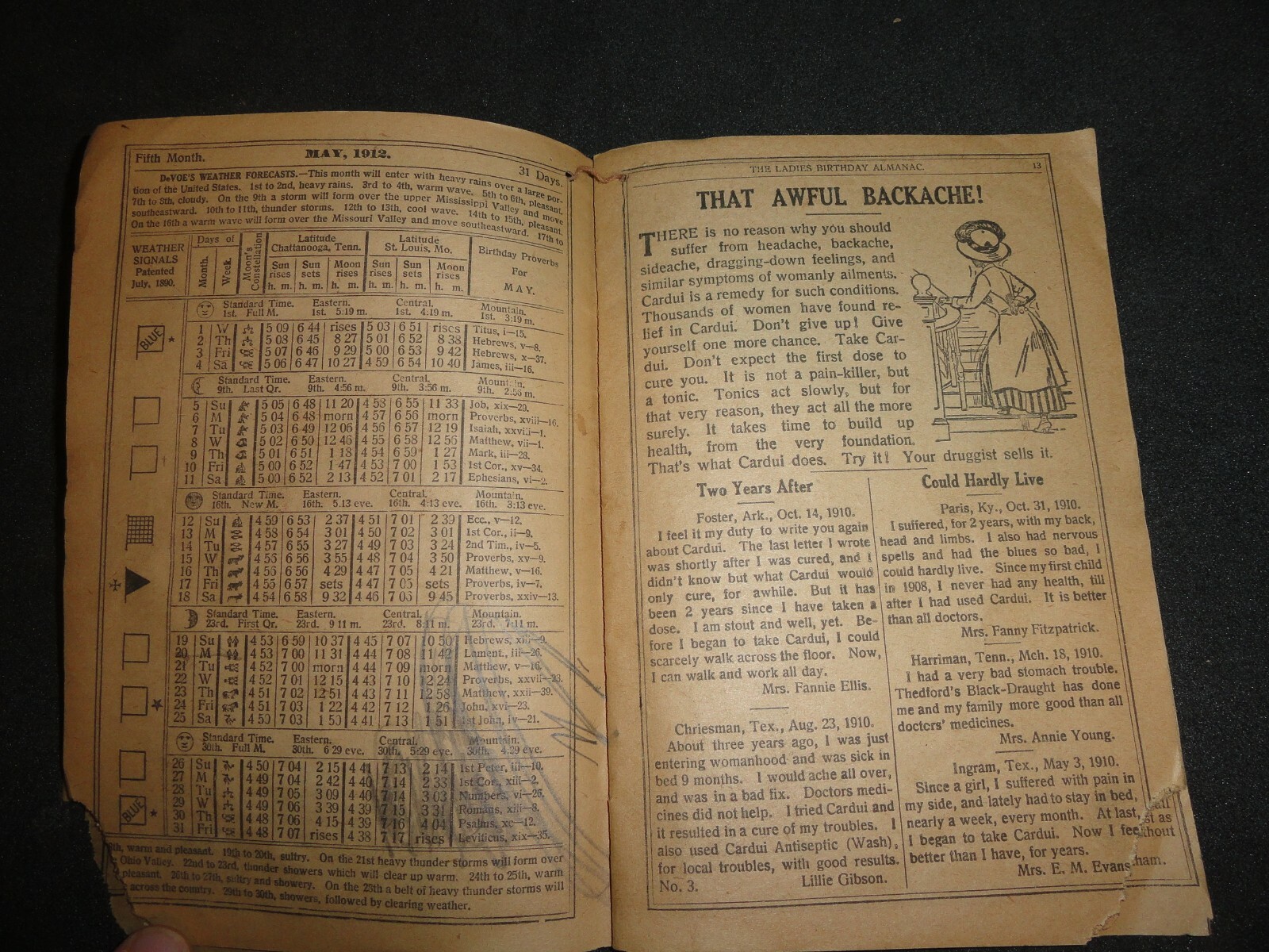 The Ladies Birthday Almanac 1912