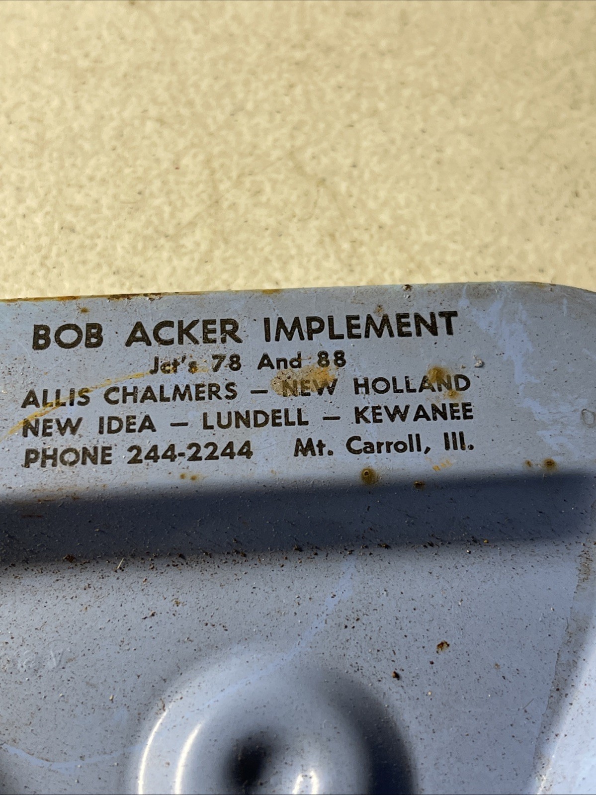 VINTAGE Mt. CARROLL IL. BOB ACKER IMPLEMENT ALLIS CHALMERS-NEW HOLLAND-NEW IDEA