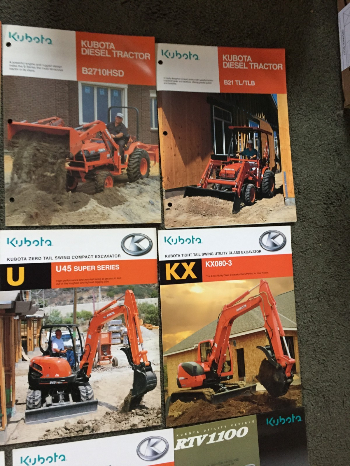 MASSIVE Lot of 44 Kubota tractor and equipment brochures Literature advertizing
