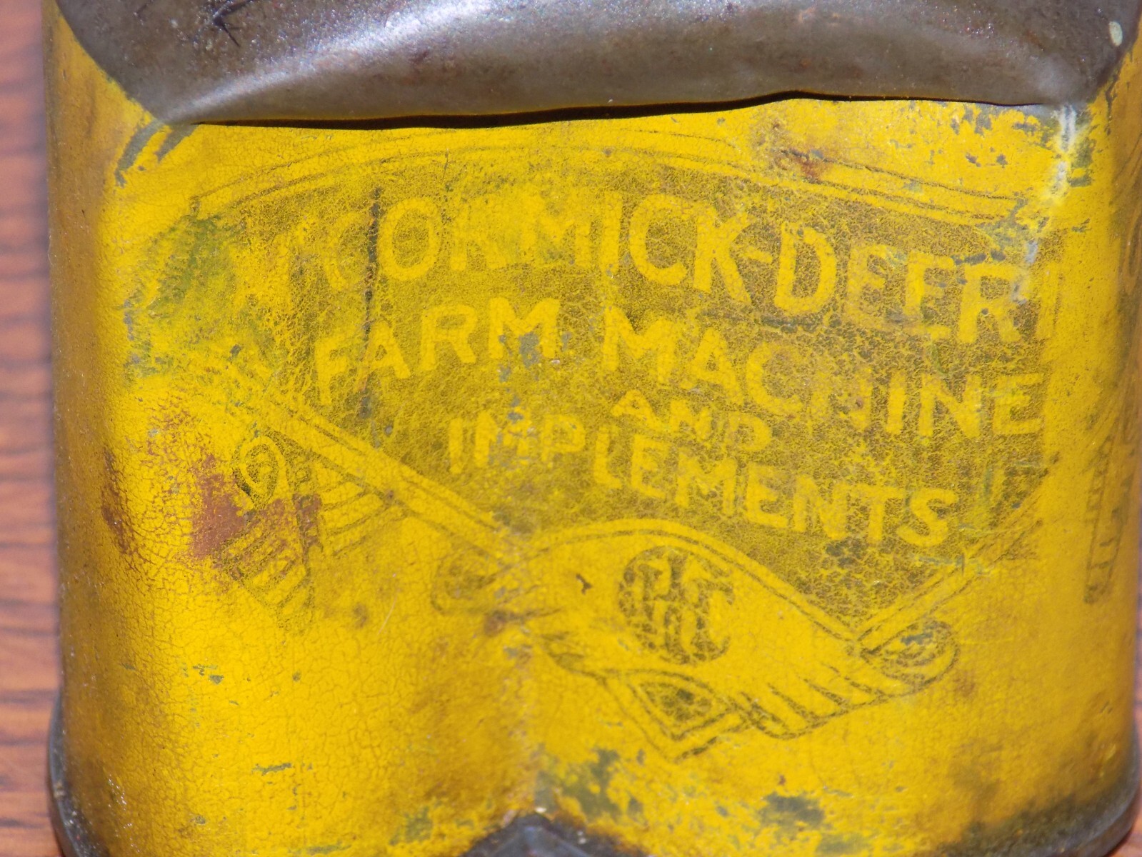 Vintage McCormick Deering Farm Machnes and Implements Dented Oiler