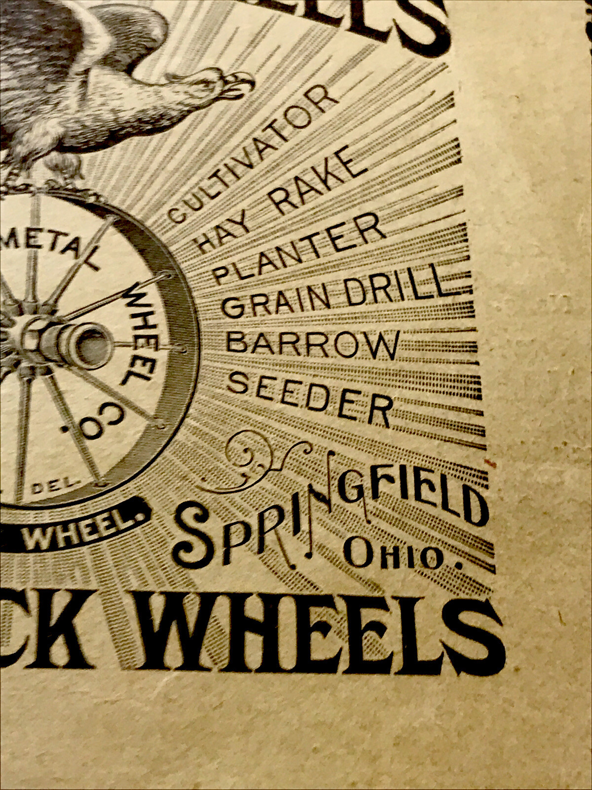 1897 Bettendorf Implement Farm Wheels Advertising – Davenport IA Springfield OH