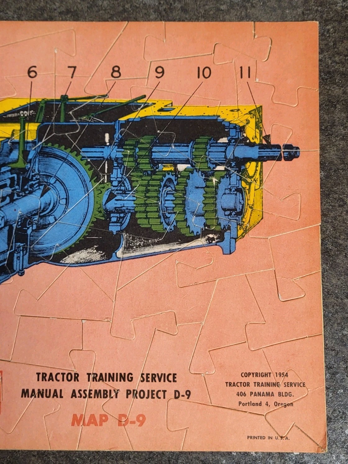 1954 Tractor Training Aid Service Repair Assembly Puzzle D-9 EXCELLENT COND
