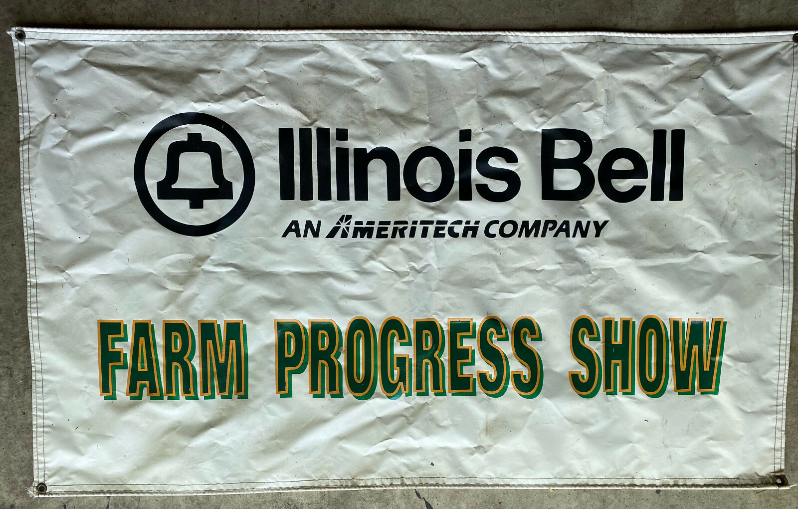 Vintage 5&prime; x 3&prime; Farm Progress Show Illinois Bell Ameritech Canvass Banner