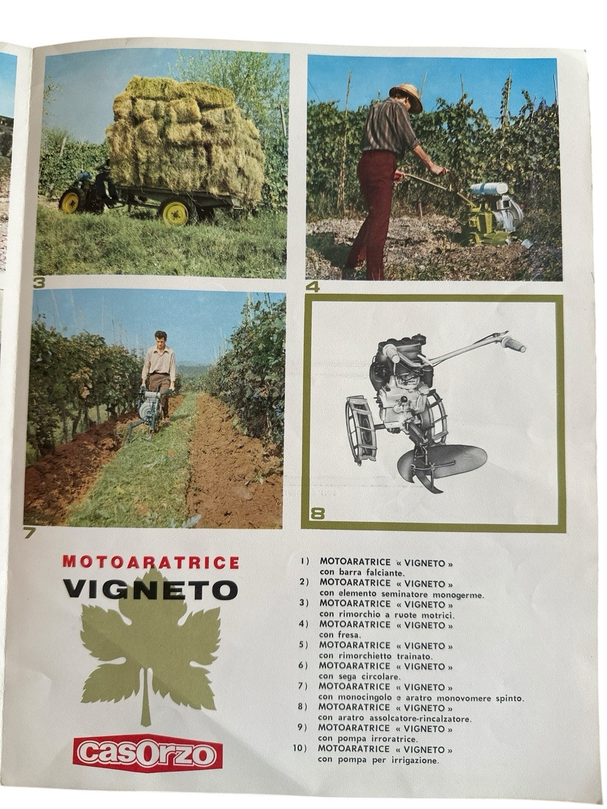 Vintage Casorzo Vigneto Motoaratrice Brochure Vineyard Tractor Catalog
