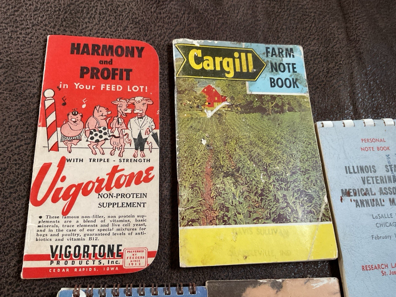 Vintage Pocket Notebooks Mixed Companies, Cargill,Vigortone, Indiana Farm Bureau