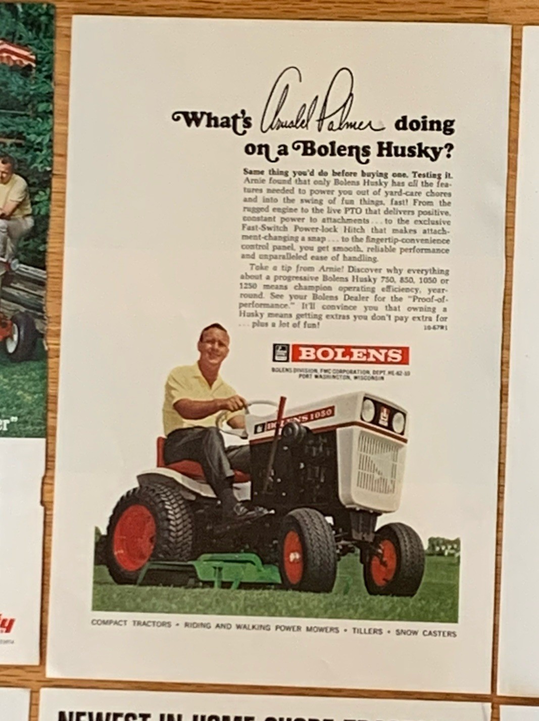 1967 National Geographic Tractor Mower Ads -8 Paper Pages 6.75×10”
