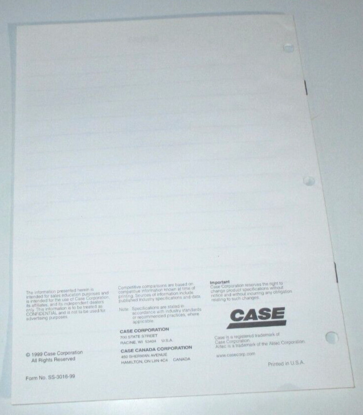Case Alitec Skid Steer Loader Attachments Product Information Manual Brochure