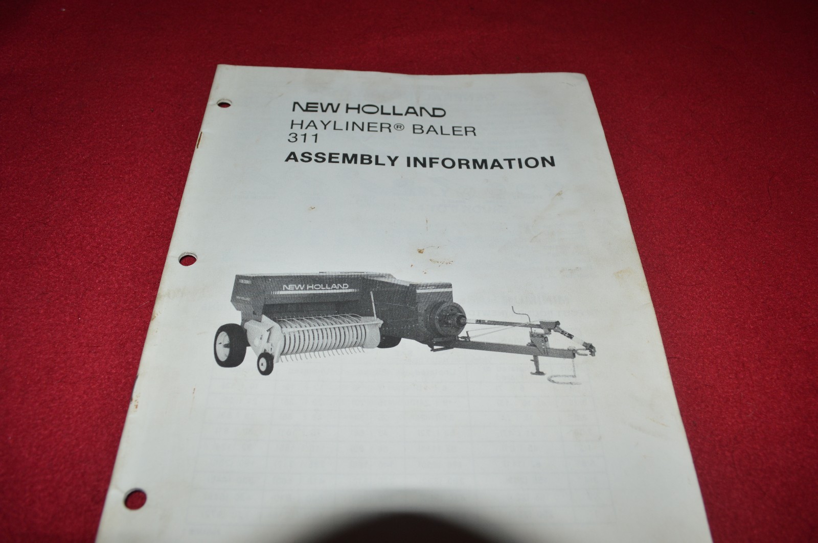 New Holland 311 Assembly Information Manual CHPA