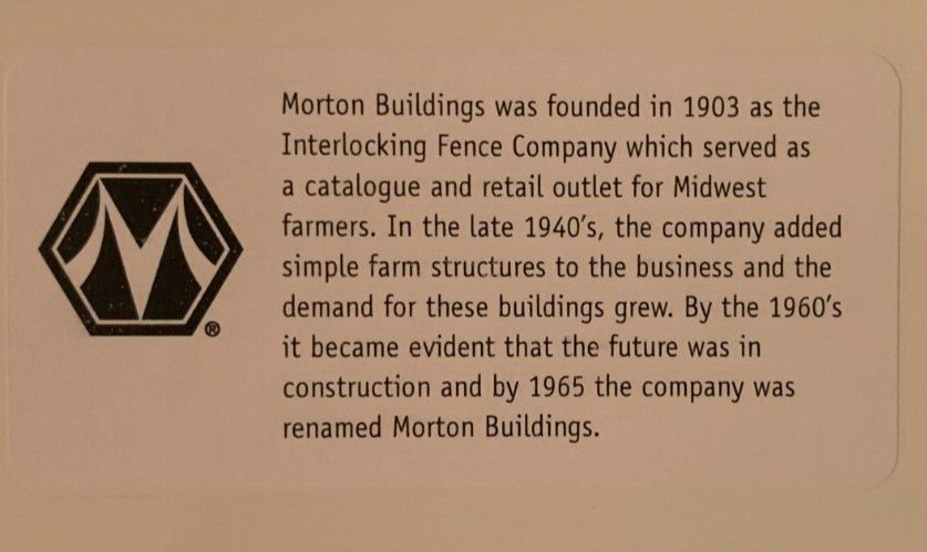 37&Prime;x11&Prime; Interlocking Fence Co. / Morton Buildings Vintage-Looking New Metal Sign