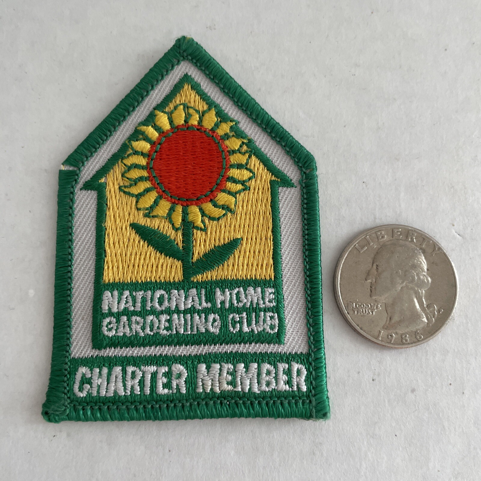 National Home Gardening Club Charter Member Embroidered Patch Sunflower NEW