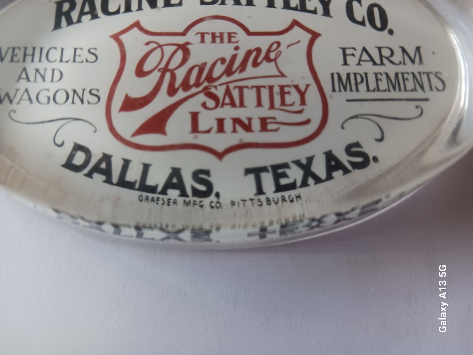RACINE-SATTLEY LINES ADVERTISING PAPERWEIGHT FARM IMPLEMENT WAGONS Pittsburgh