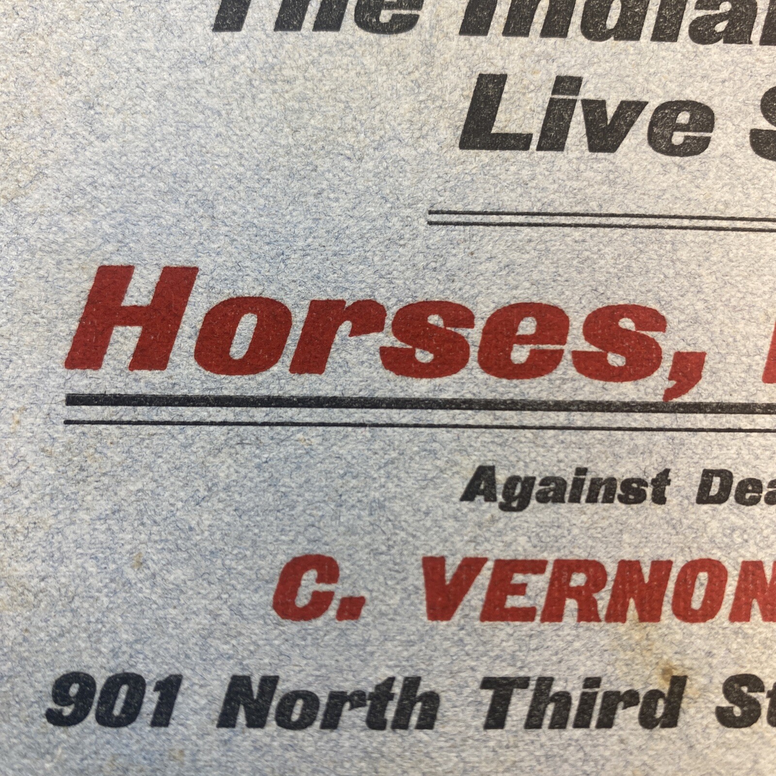 Rare Livestock Insurance Advertising C. Vernon Rettew Harrisburg PA