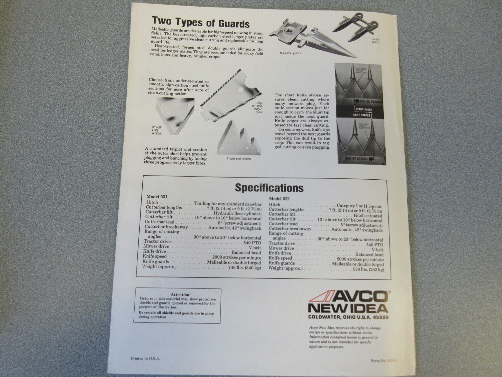 Avco New Idea Mowers Sales Brochure