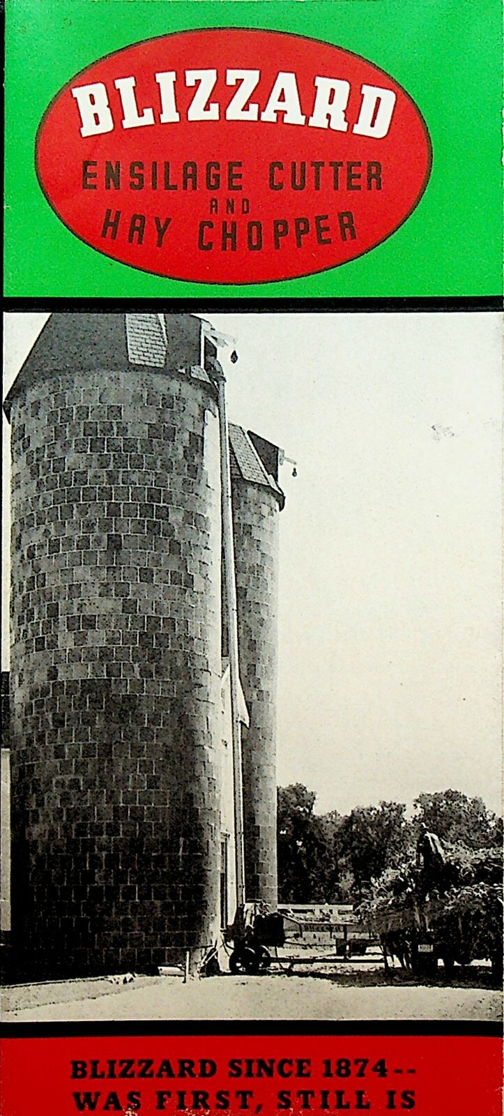 Blizzard Ensilage Cutter & Hay Chopper 1920s Brochure Canton Ohio Farming