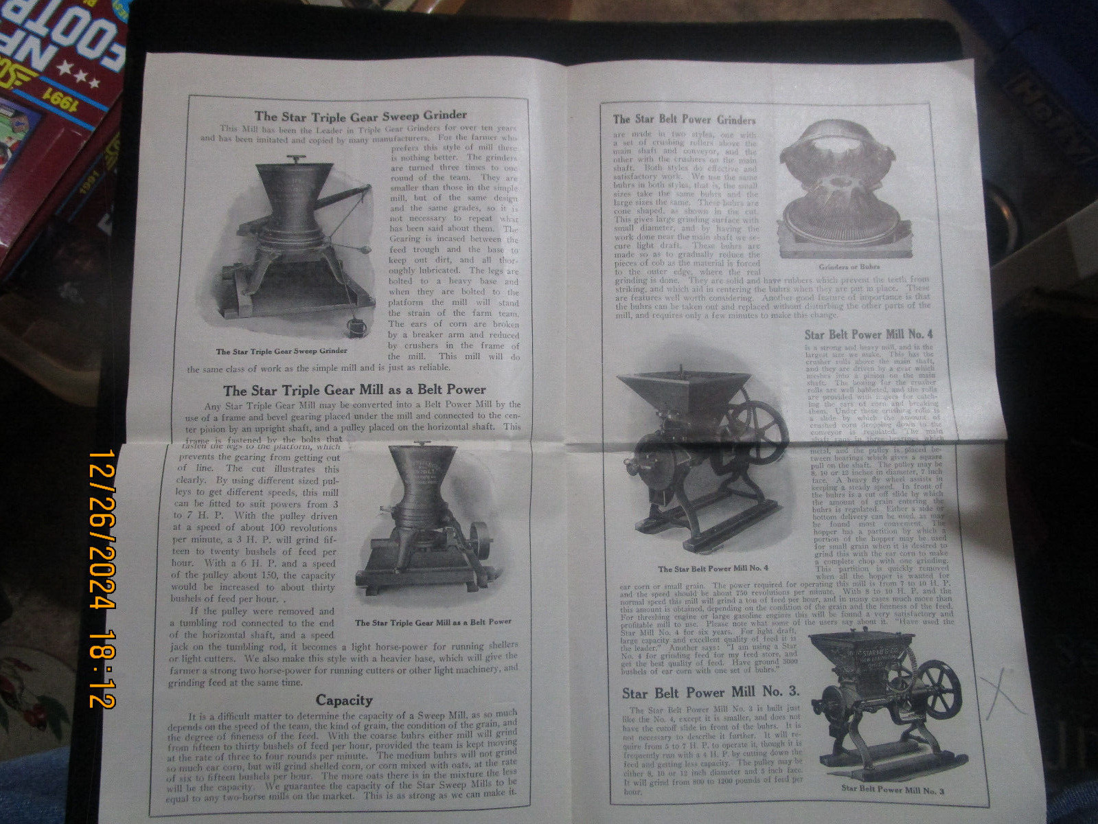 NEW LEXINGTON OHIO, The Star Manufacturing Co. Advertising Feed Grinders c1910