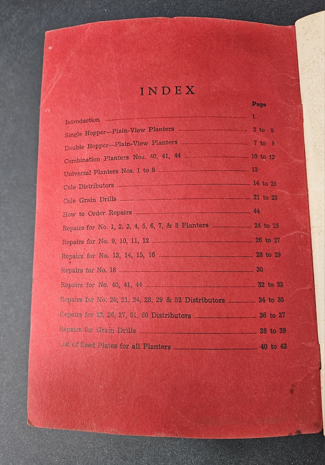 Vintage 1957-1958 Cataog Of Cole Cotton Planters, Etc By Cole Manufacturing Co
