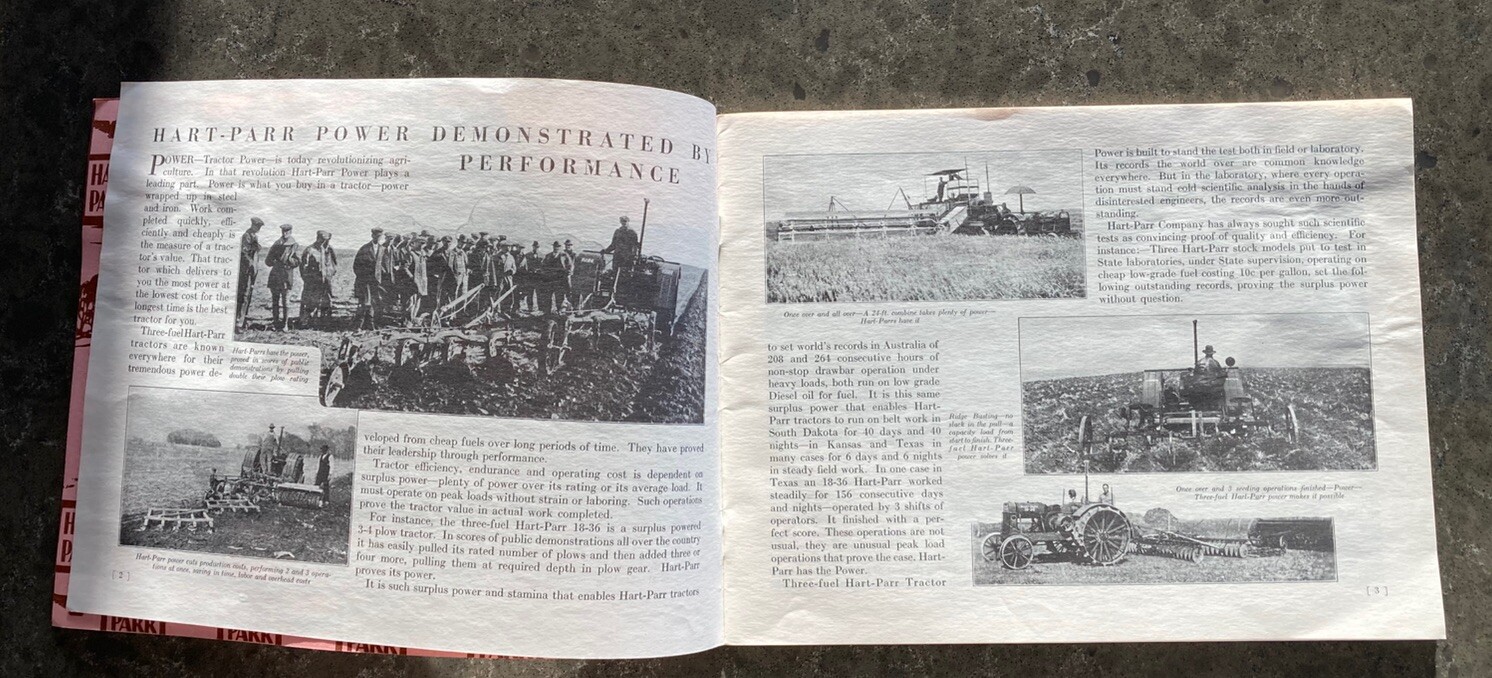 1929 Hart Parr Advertising Booklet