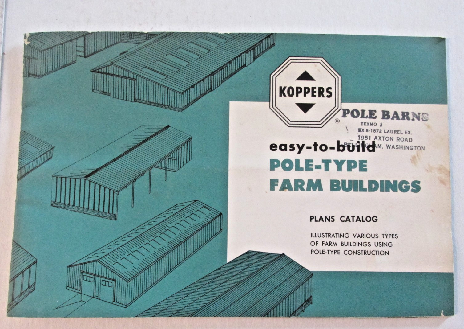 VTG 1955 Koppers Pole-Type Farm Buildings Brochure Pole Barns Bellingham WA 16p