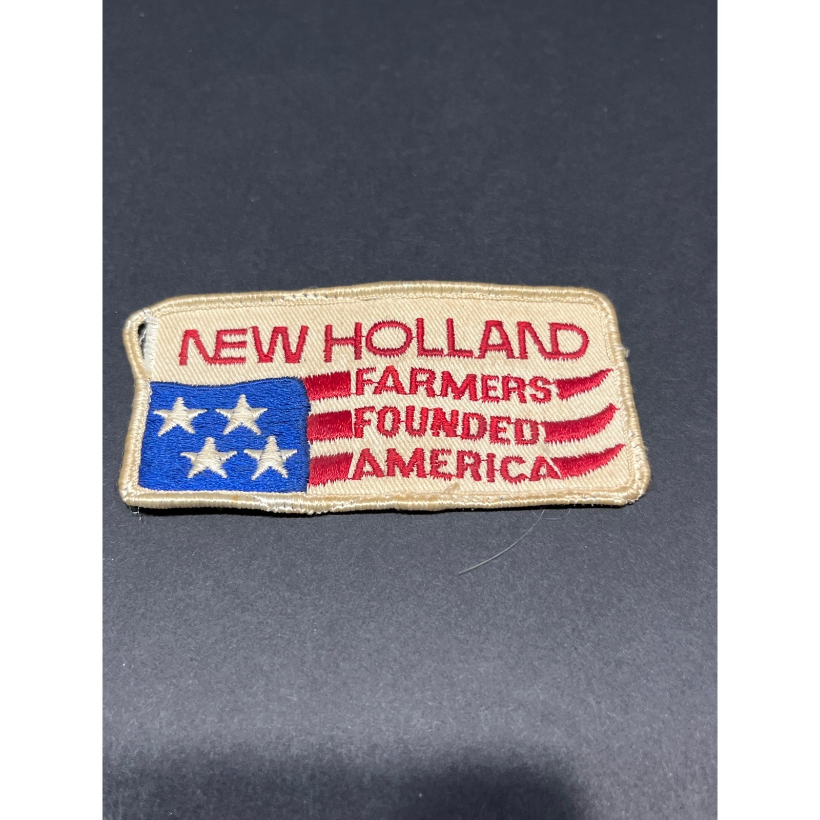 Vntg New Holland Farmers Founded America Patch Red White Blue Flag Agriculture