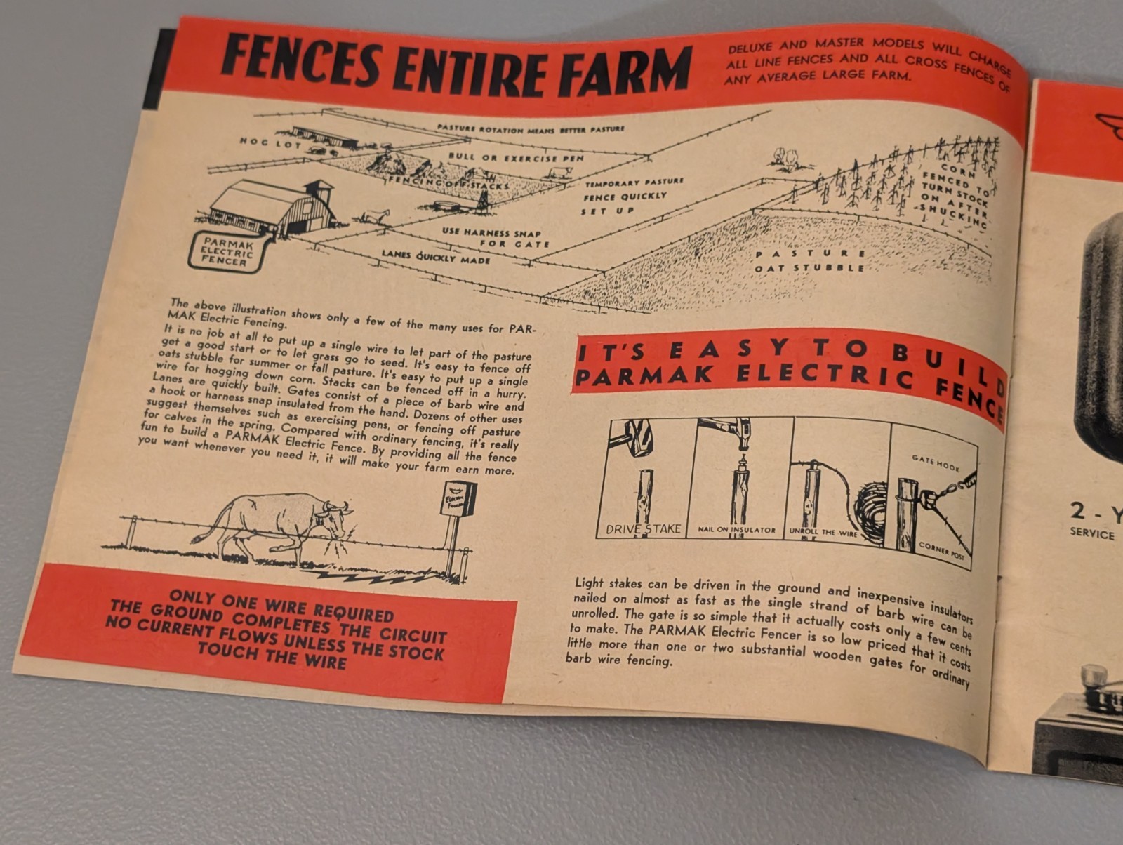 Parmak Electric Fencer 1939 Catalog Booklet w/ Letter – 1930s Depression Era Ad
