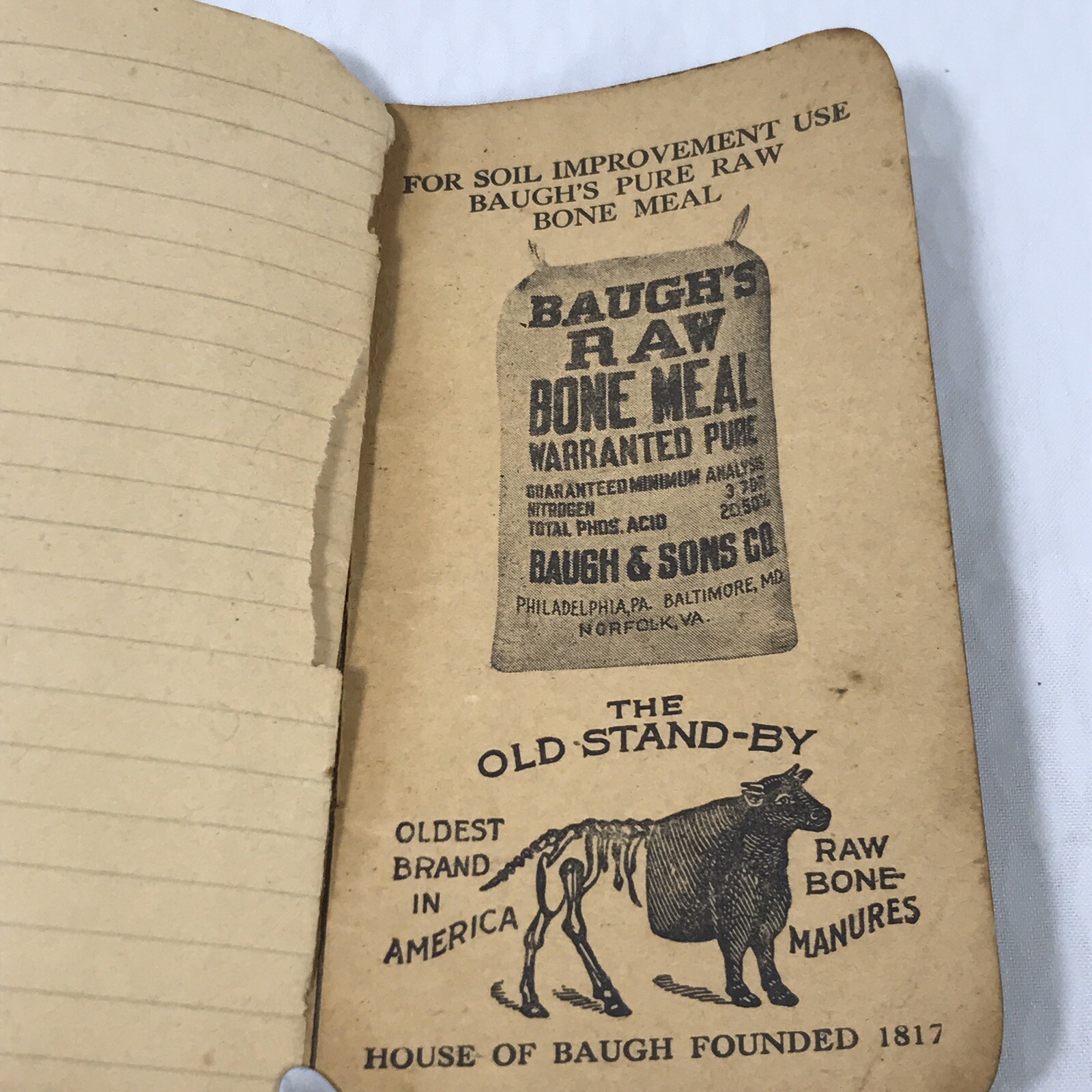 Baugh & Sons Company of Ohio Notebook Office and Factory Canton Ohio Vintage