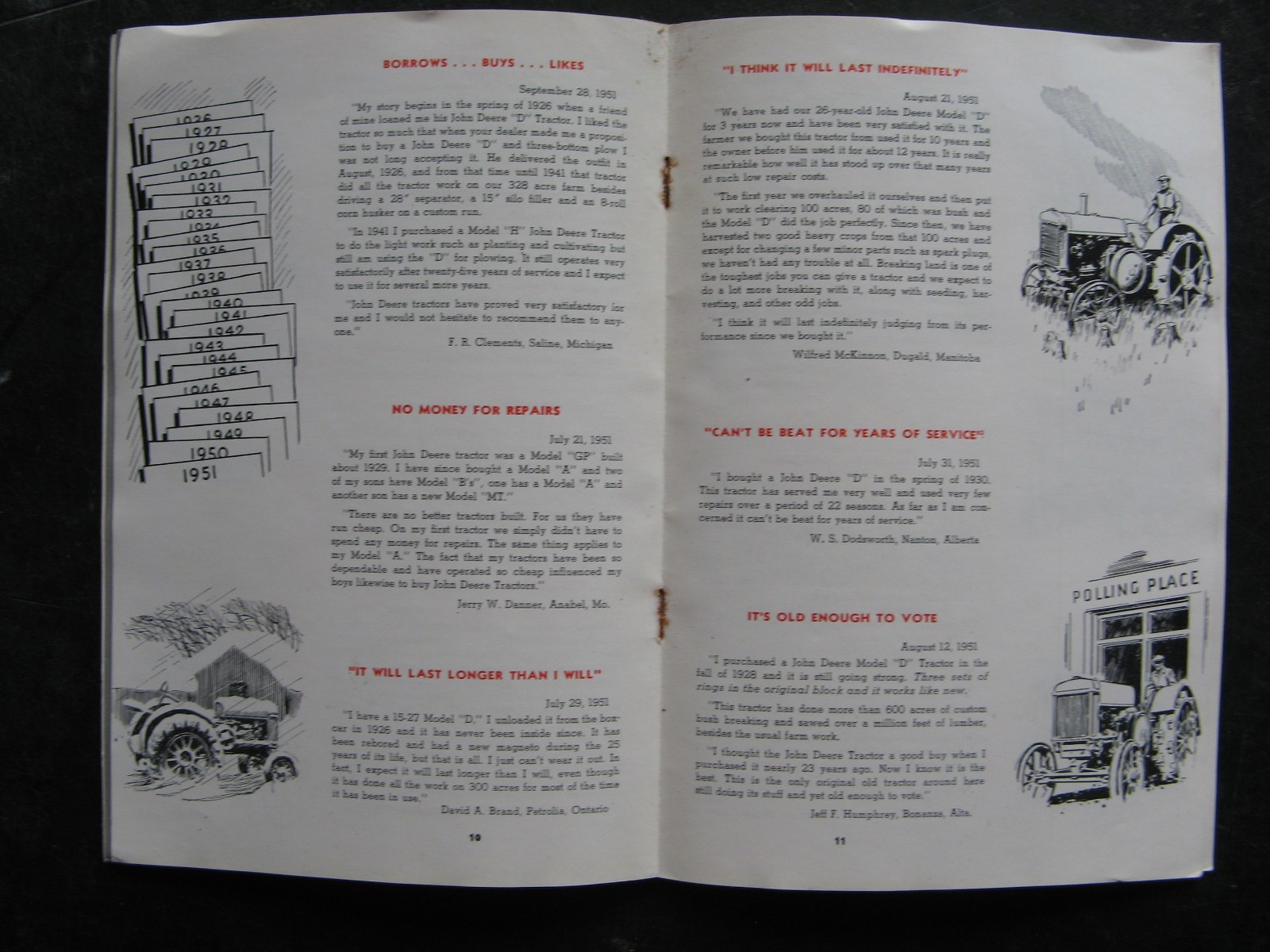 1951 WHAT HAPPENS to OLD MODEL JOHN DEERE TRACTORS ? Sales Booklet VINTAGE