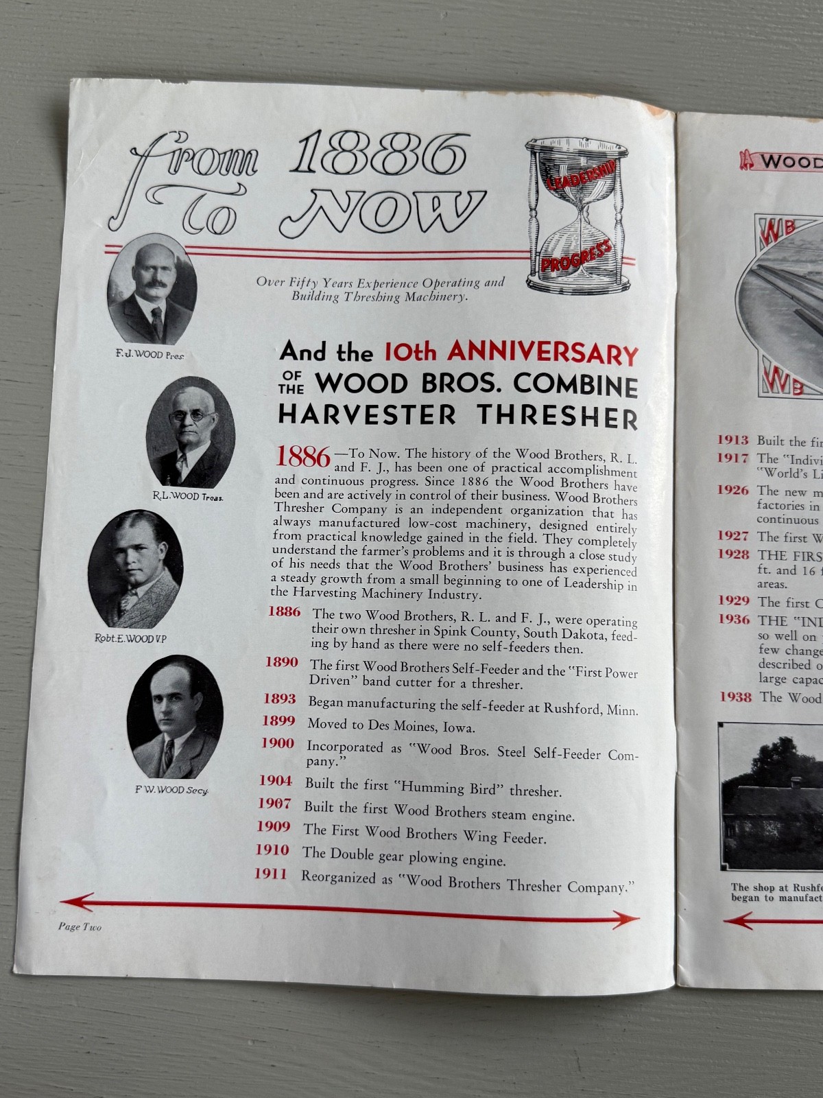 Vintage Brochure Wood Brothers Thresher Wheat Harvest Des Moines IA Farm 1938