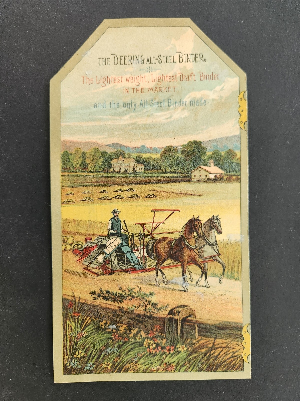 1880s antique Wm DEERING HARVESTING MACHINERY chicago il