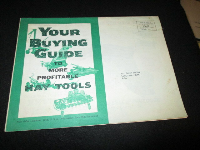 New Idea Hay Tools Buying Guide Mailer Brochure Conditioner Mowers Rake Elevator
