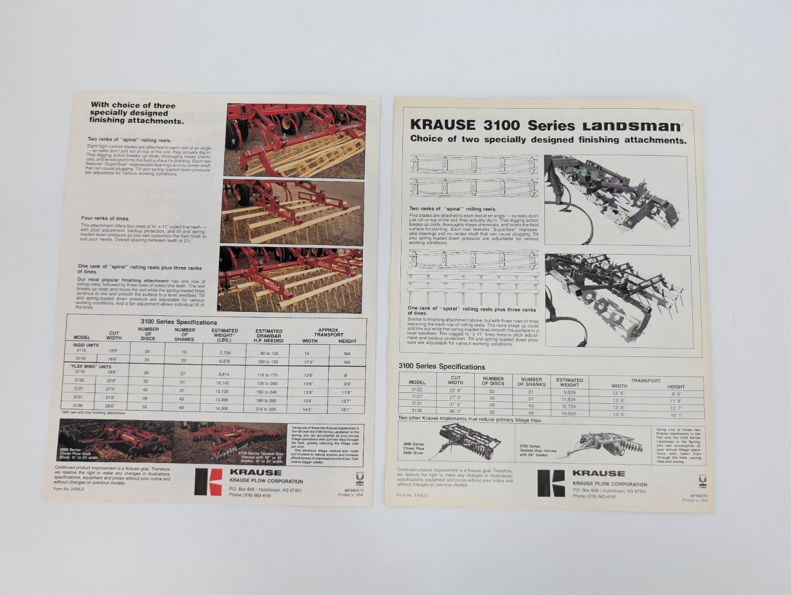 8 pc LOT Vintage Krause Chisel Sweep Plow Field Cultivator Tillage Brochures