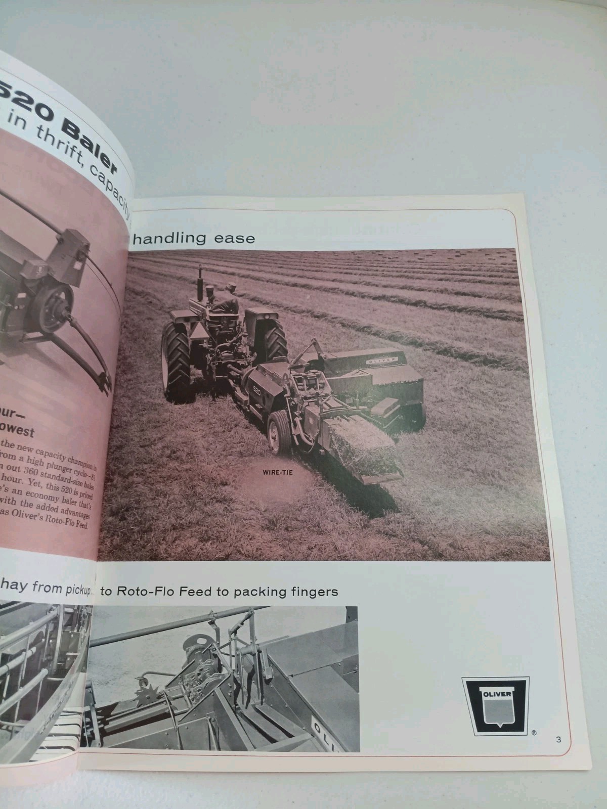 Oliver 520 Economy Baler Twine Or Wire Tractor Dealers Sales Brochure 1967