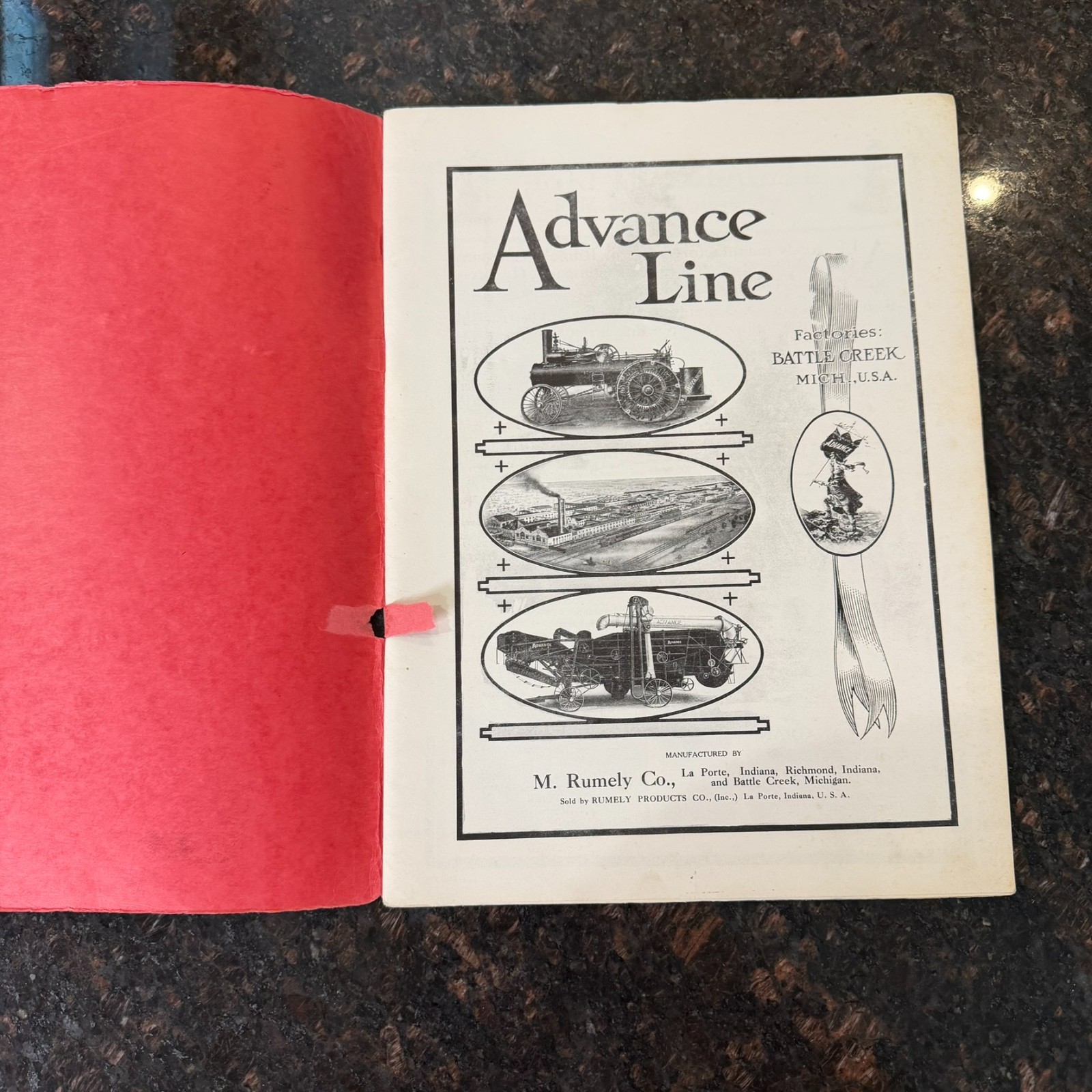 Advance Line M Rumely Co La Porte IN Brochure Battle Creek MI Tractor Equipment