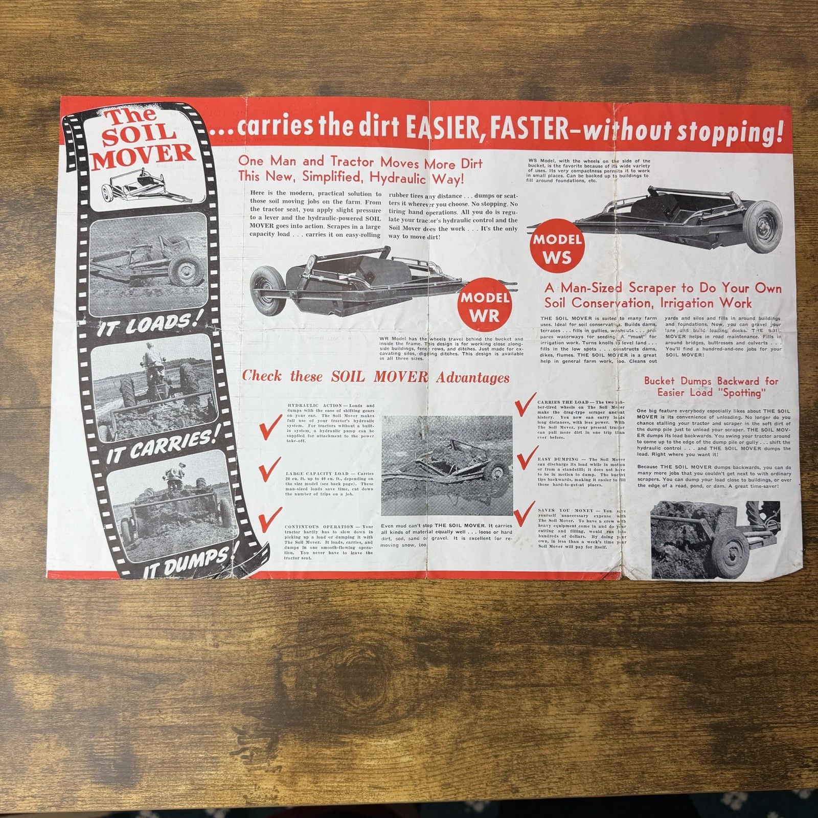 1950 Soil Mover Scraper Brochure & Price List – Columbus Nebraska Model WR WS