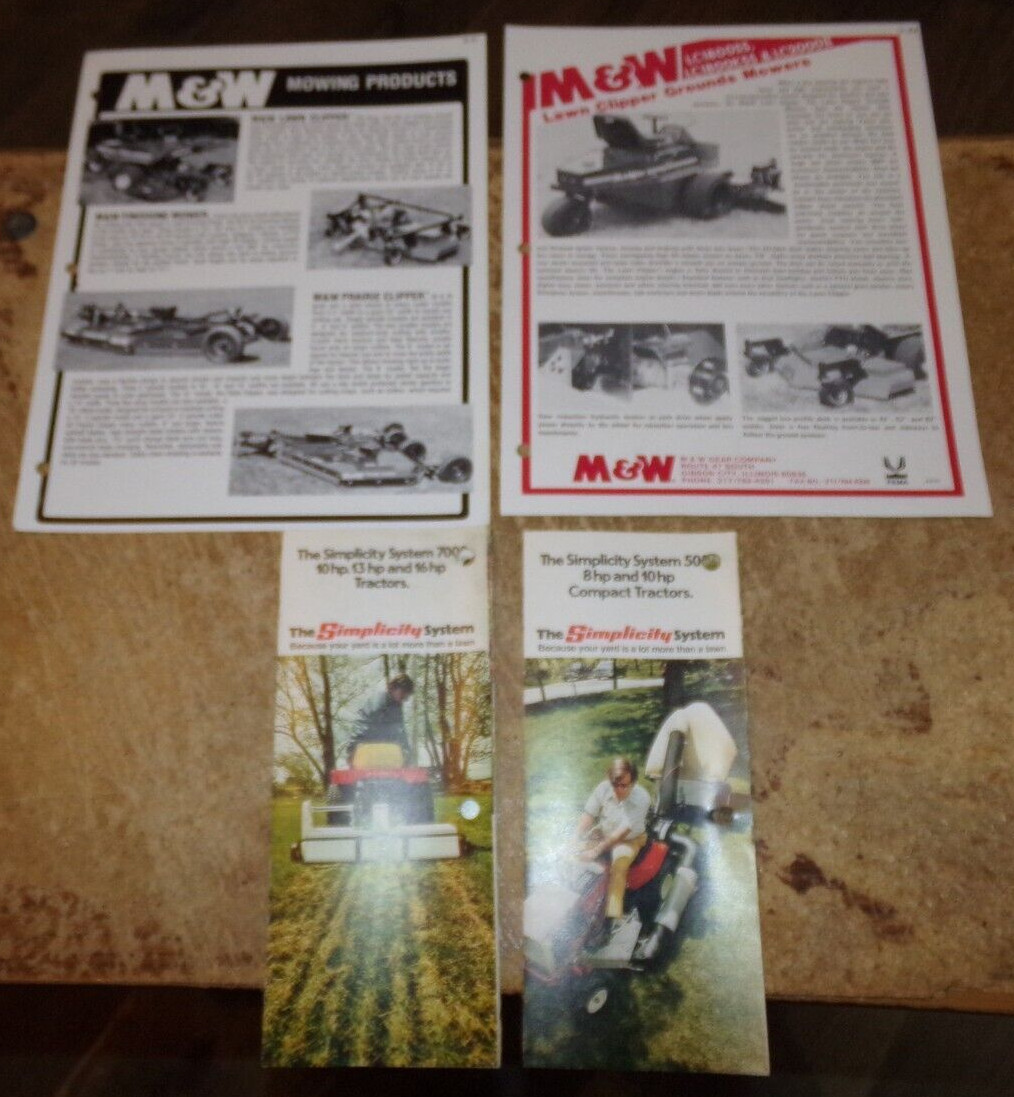 4-lot 1970&rsquo;s-1990&rsquo;s lawn mowing brochures in good shape used
