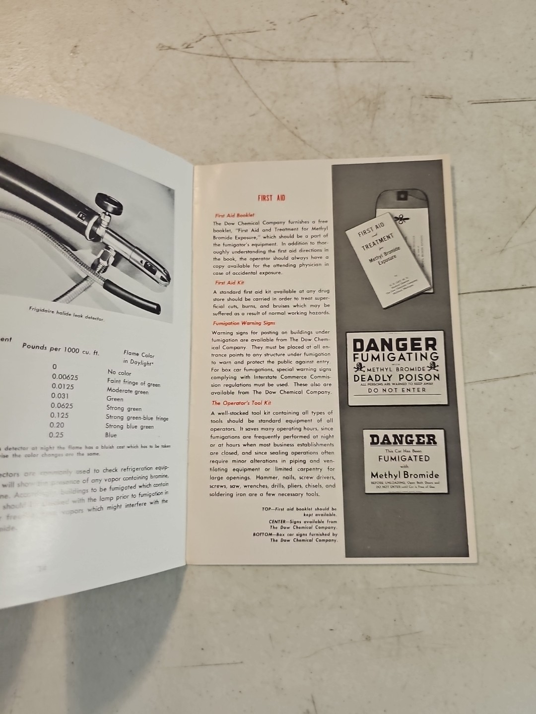Vintage 1949 Dow Chemical Methyl Bromide Applicators &SUPPLEMENTAl INFO Brochure
