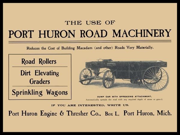 1901 Porth Huron Engine & Thresher Co. Road Machinery NEW Metal Sign: 12×16&Prime;