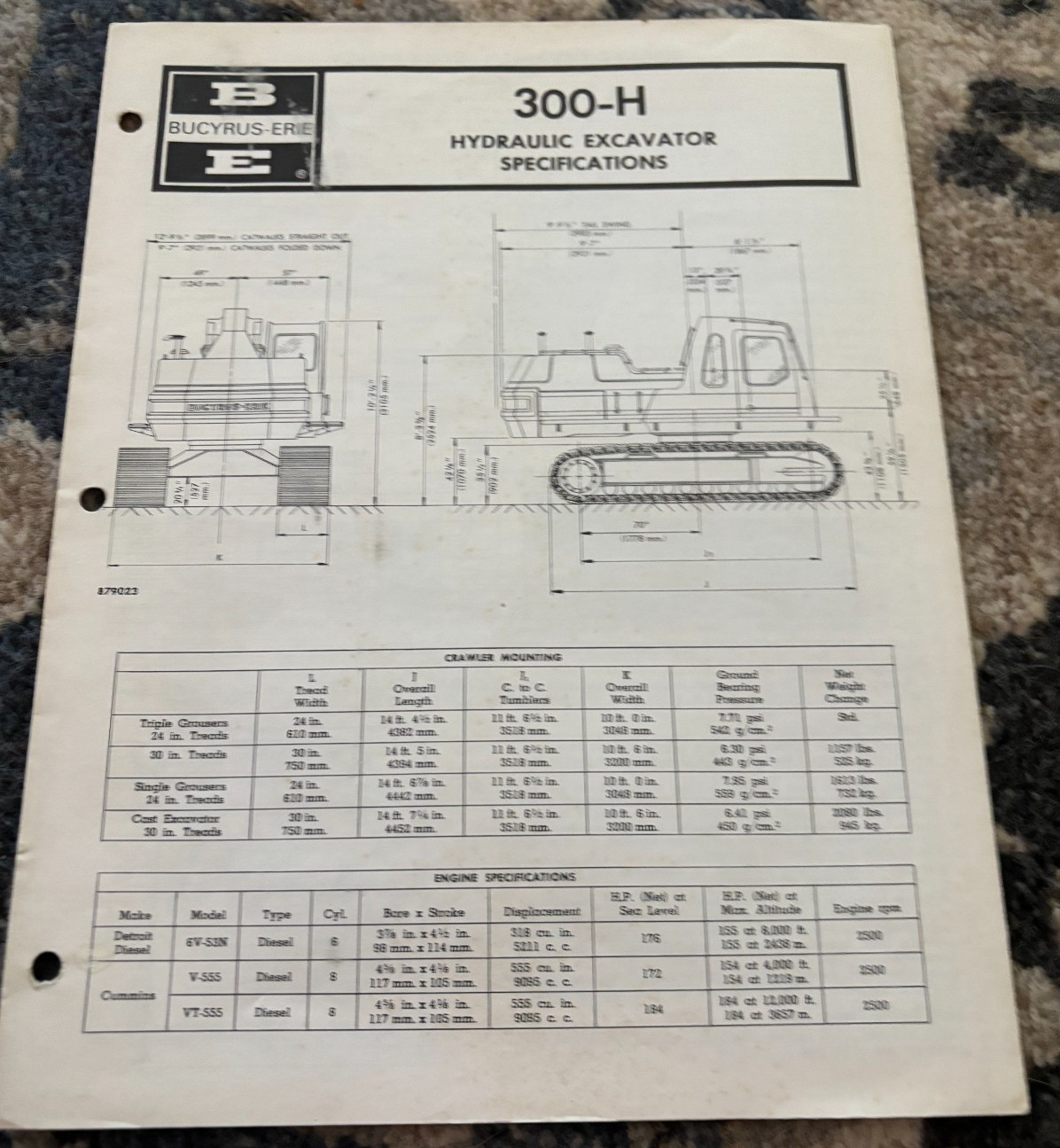 Bucyrus Erie 300-H Hydraulic Excavator Specifications Brochure DCPA25