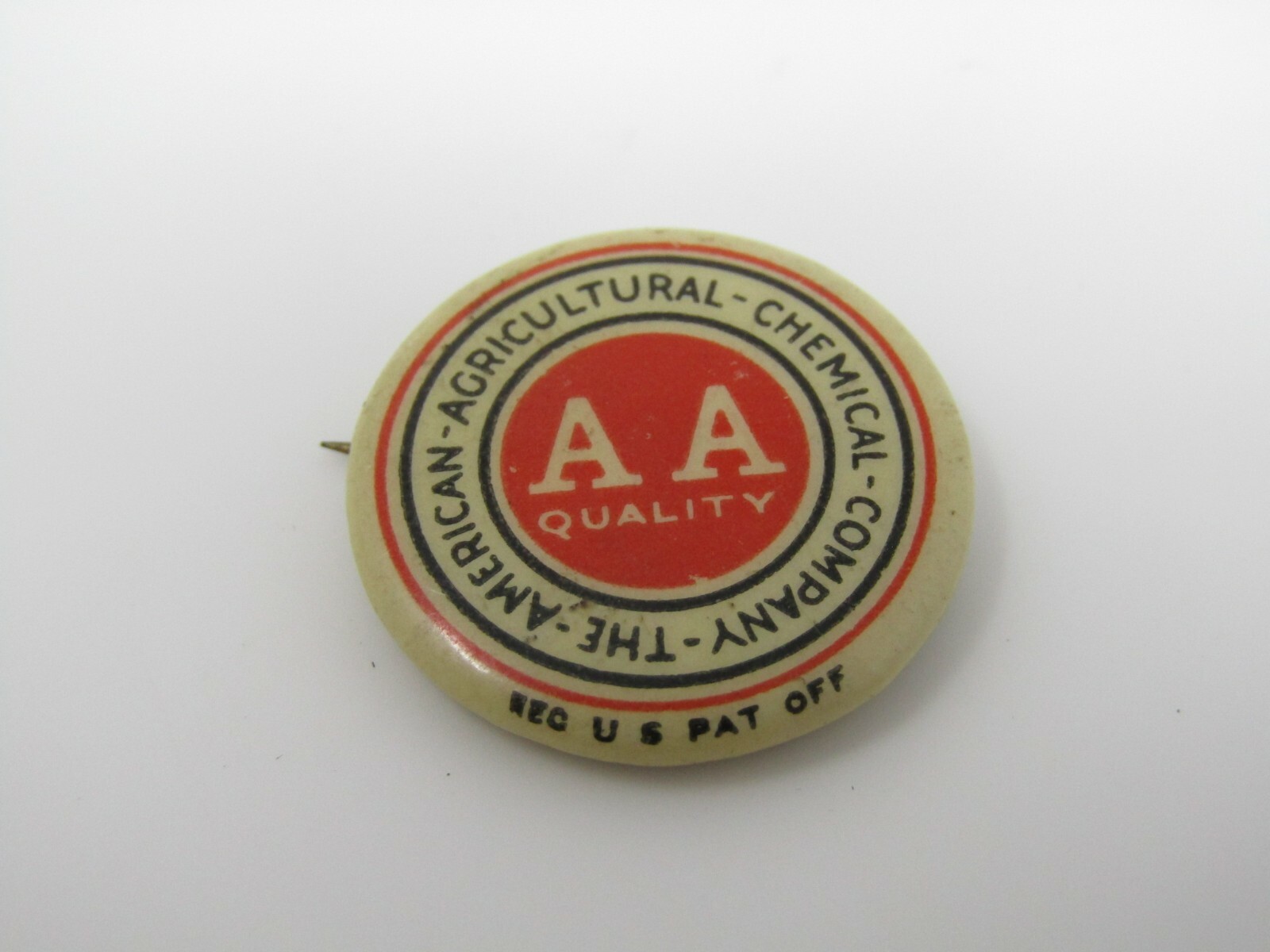 Vintage AA Quality Pinback Button American Agricultural Chemical Co. Advertising