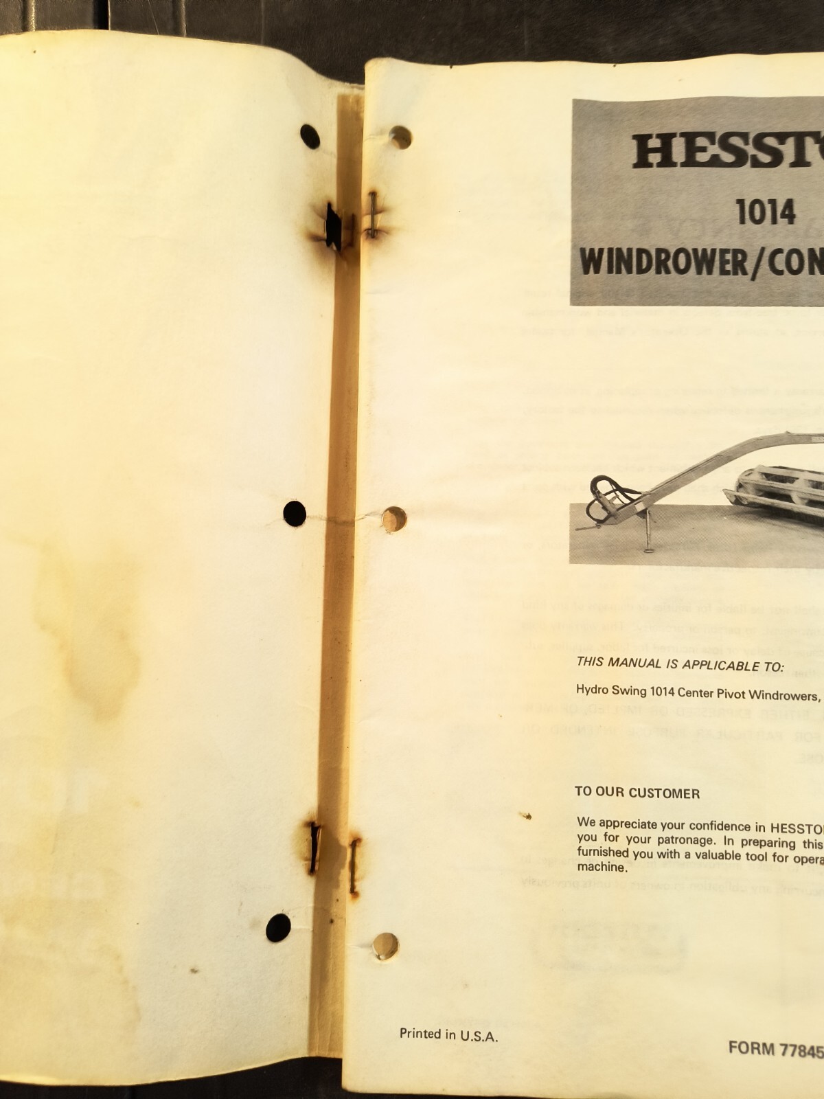 1970s Hesson 1014 Windrower Operators Manual Dealer Brochure