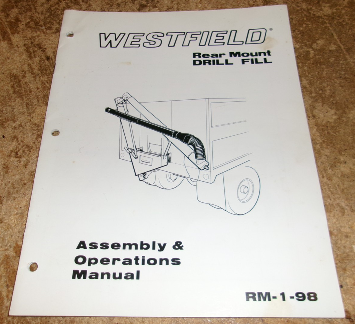 vintage westfeld rear mount drill fill assembly +operators manual very good used
