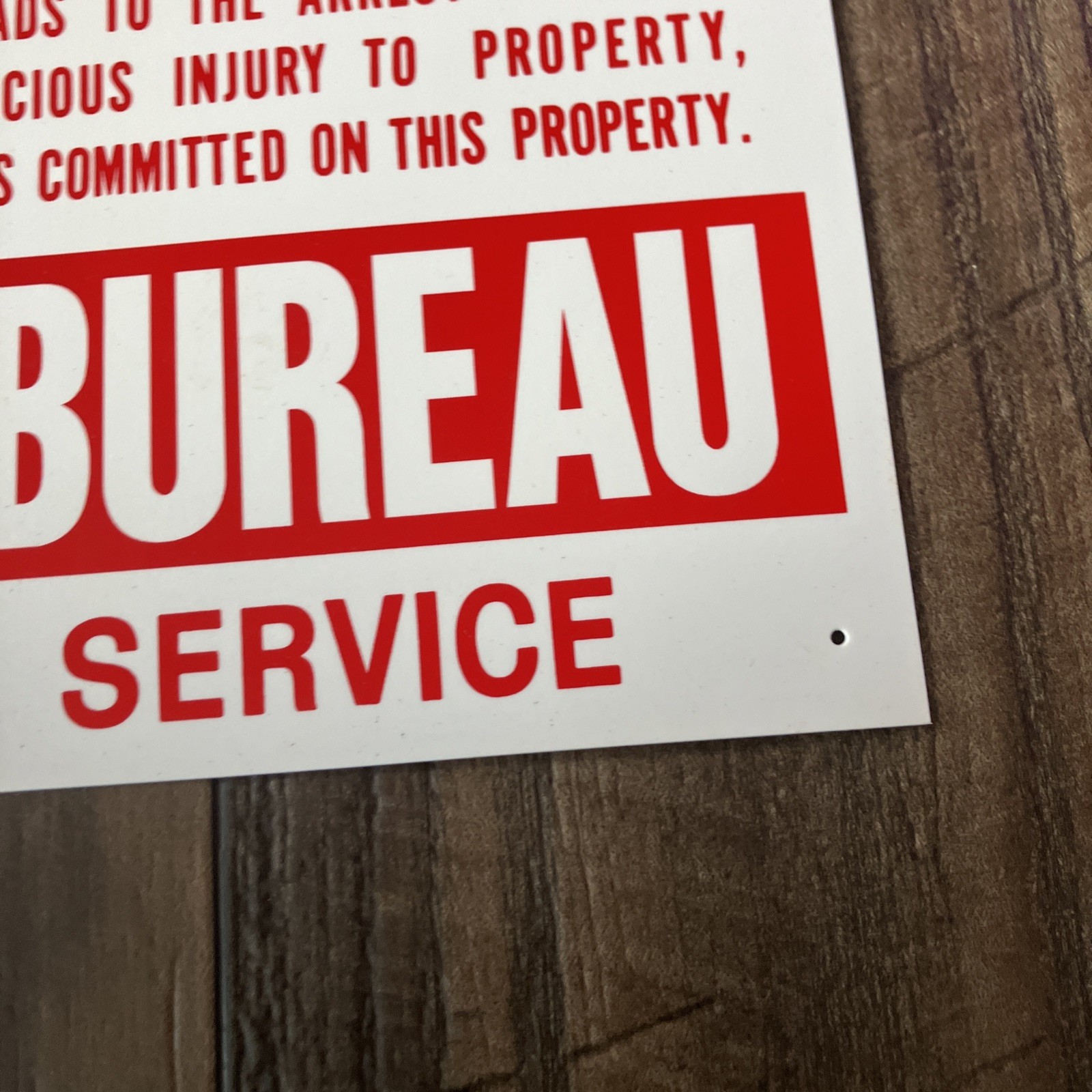 NOS $1500 Reward Farm Bureau Member 14” X 11” Poly Sign Arson Burglary Felonies