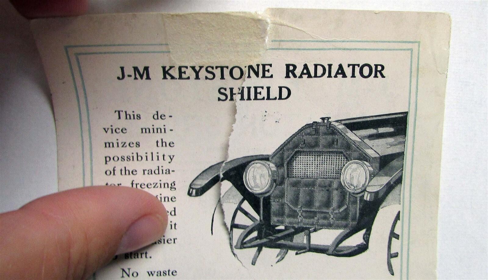 1913 Keystone Radiator Shield Protects In Cold Weather Pricing Sales Data Sheet