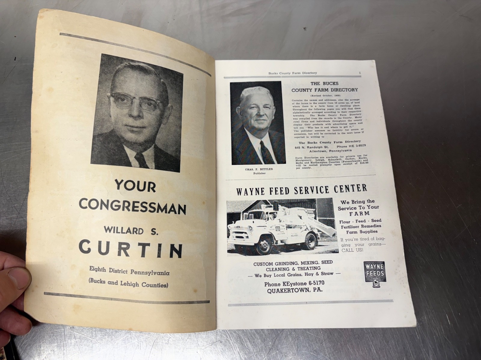 1960 Bitlers Bucks County Pennsylvania Farm Directory