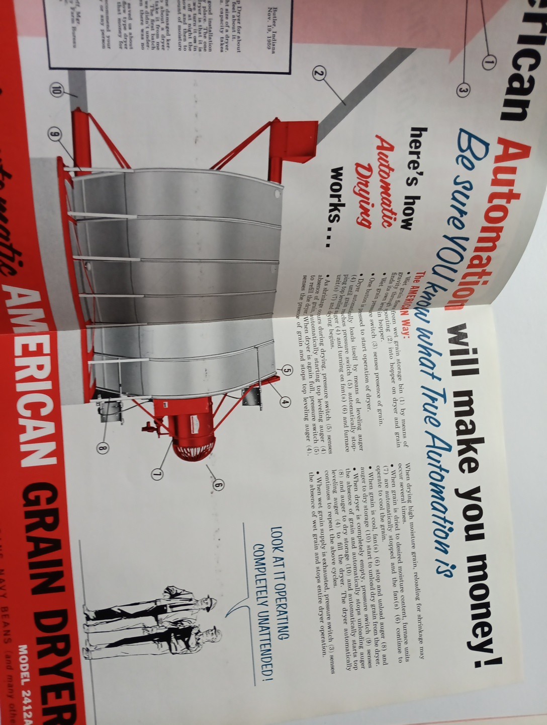 3 American Farm Equipment Co Sales Advertising Flyer Brochures 2412AE, 2420AE
